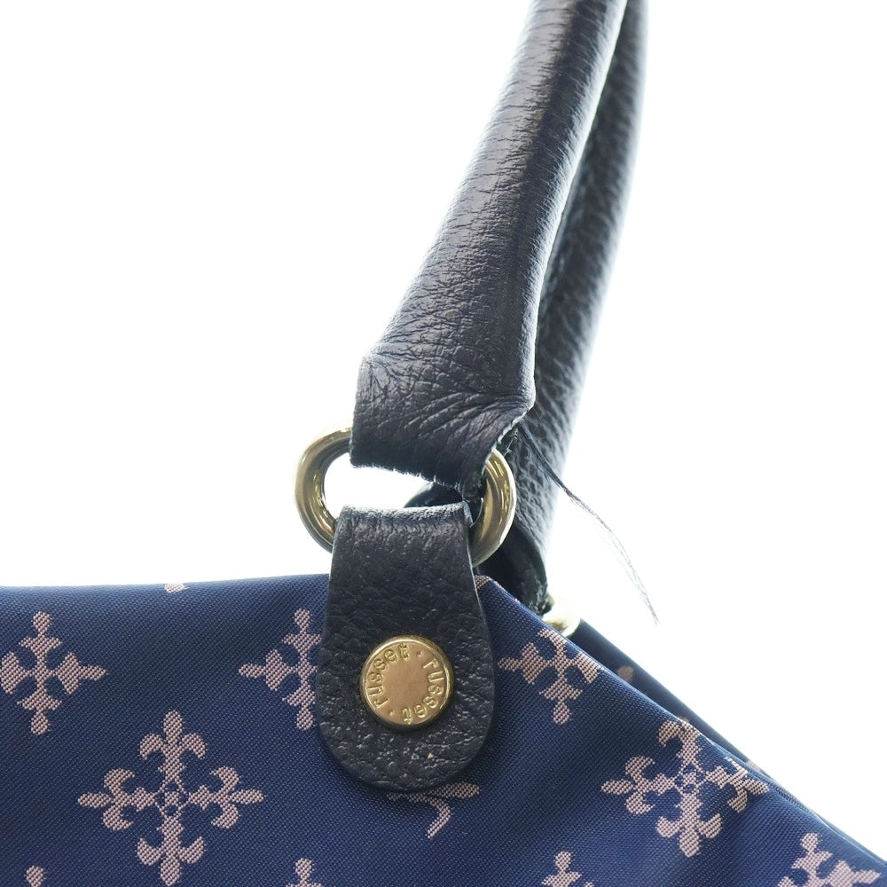 russet(ラシット) トートバッグ ハンドバッグ ネイビー×ブルー ナイロン ゴールド金具