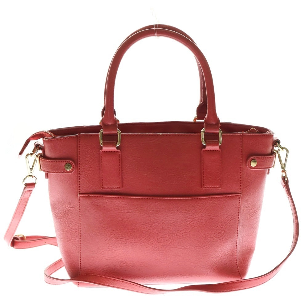 Folli Follie(フォリフォリ) 2WAYバッグ ミニトートバッグ ハンドバッグ ショルダーバッグ レッド レザー ゴールド金具