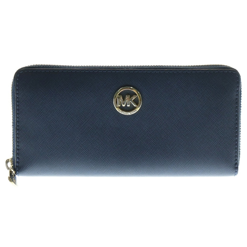 MICHAEL KORS(マイケルコース) ロングウォレット 長財布 カードケース ネイビー ゴールド金具 レザー
