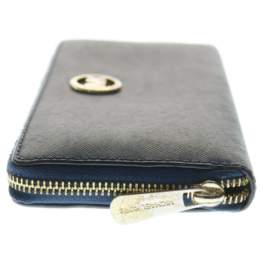 MICHAEL KORS(マイケルコース) ロングウォレット 長財布 カードケース ネイビー ゴールド金具 レザー