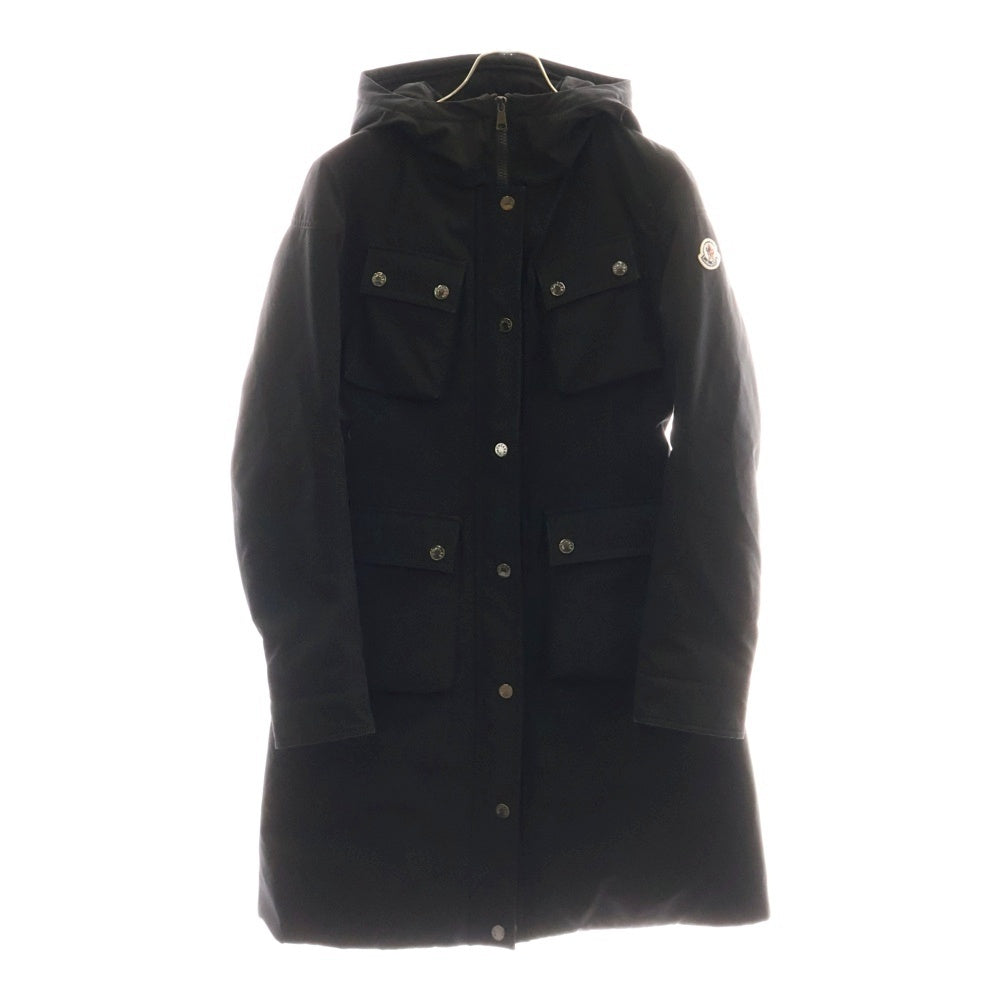 MONCLER(モンクレール) COLORADO コロラド ワッペンロゴ フーデッド ジップアップ ダウン ロング ジャケット コート ブラック レディース E20934986600 C0071