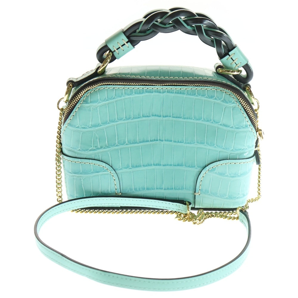 Chloe(クロエ) ダリア 2wayショルダーバッグ ハンドバッグ 型押し グリーン レザー