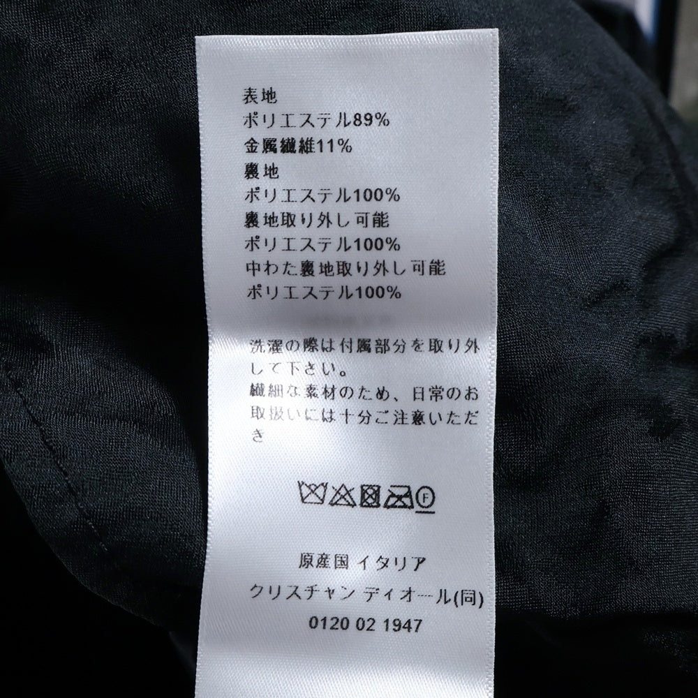 Christian Dior(クリスチャンディオール) 23AW ブラック モアレ BEEロゴ刺繍 変形 トレンチコート カナージュ キルティング ベスト ロングジャケット レディース 357M45A2787 82023