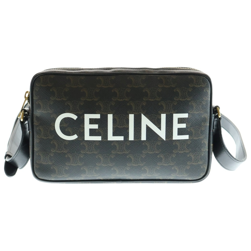 CELINE(セリーヌ) トリオンフ ロゴ メッセンジャーバッグ ショルダーバッグ ブラウン PVC×レザー