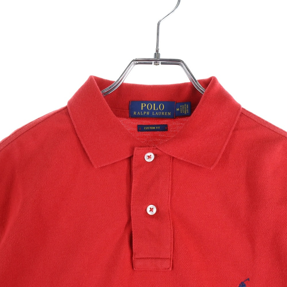 POLO RALPH LAUREN(ポロラルフローレン) フロントロゴ刺繍 半袖ポロシャツ レッド