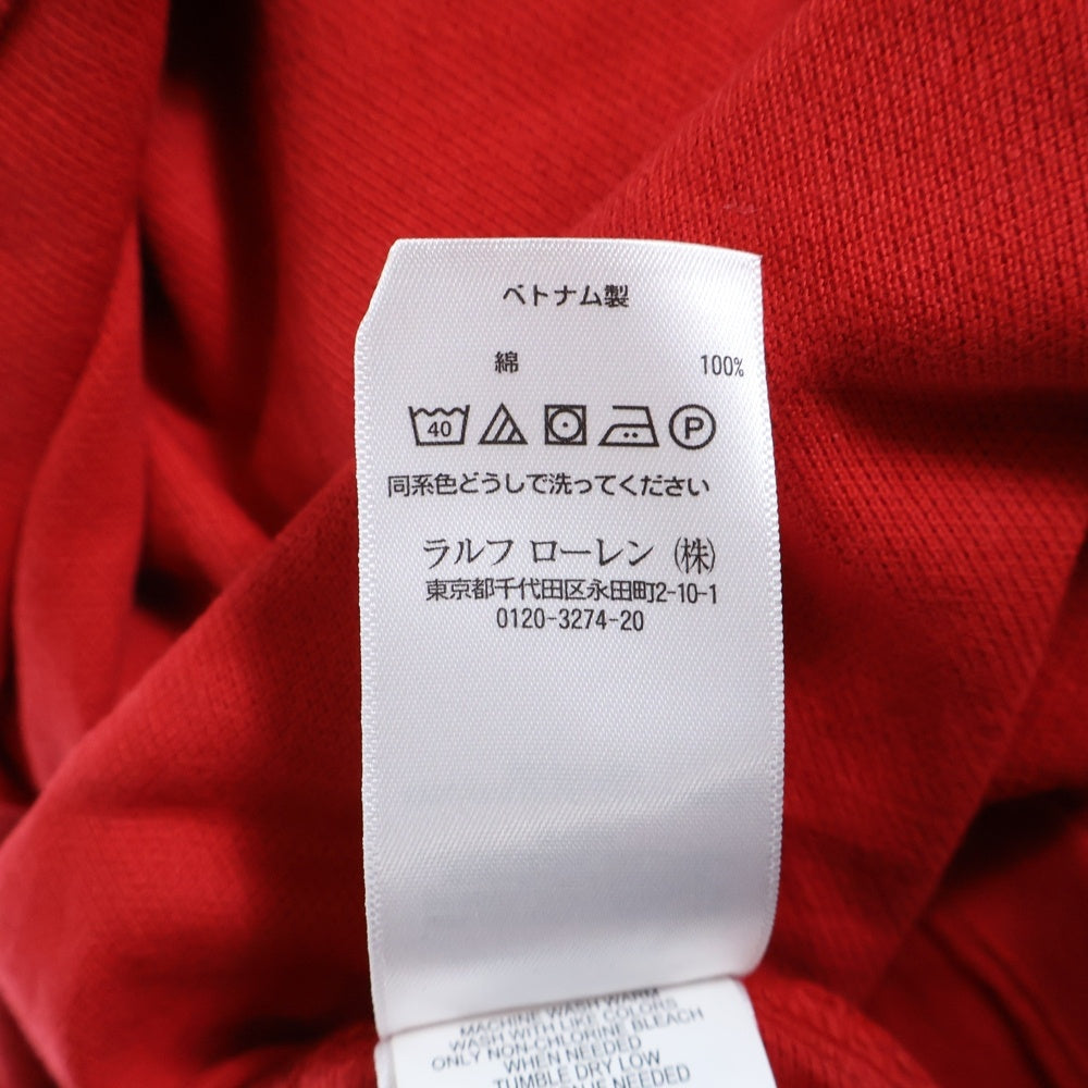 POLO RALPH LAUREN(ポロラルフローレン) フロントロゴ刺繍 半袖ポロシャツ レッド