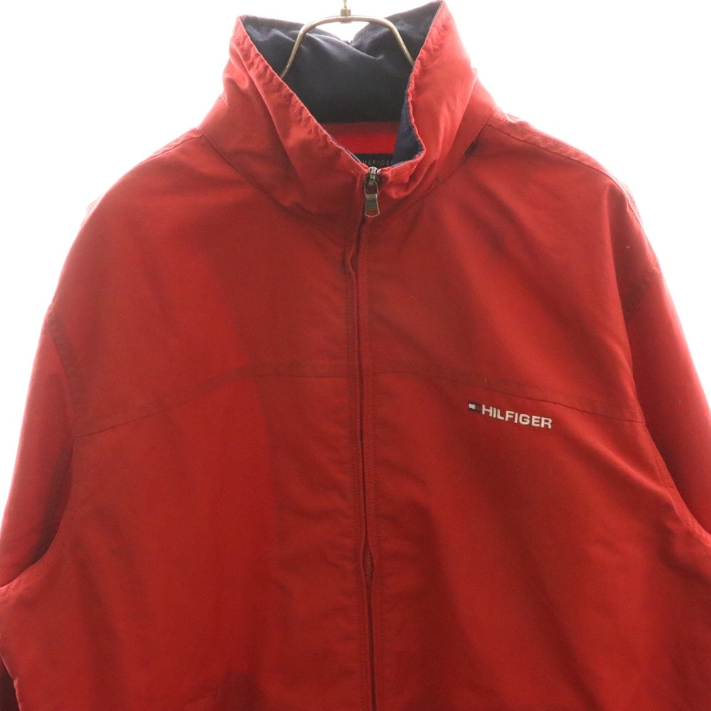 TOMMY HILFIGER(トミーヒルフィガー) ロゴ刺繍ナイロンジャケット レッド