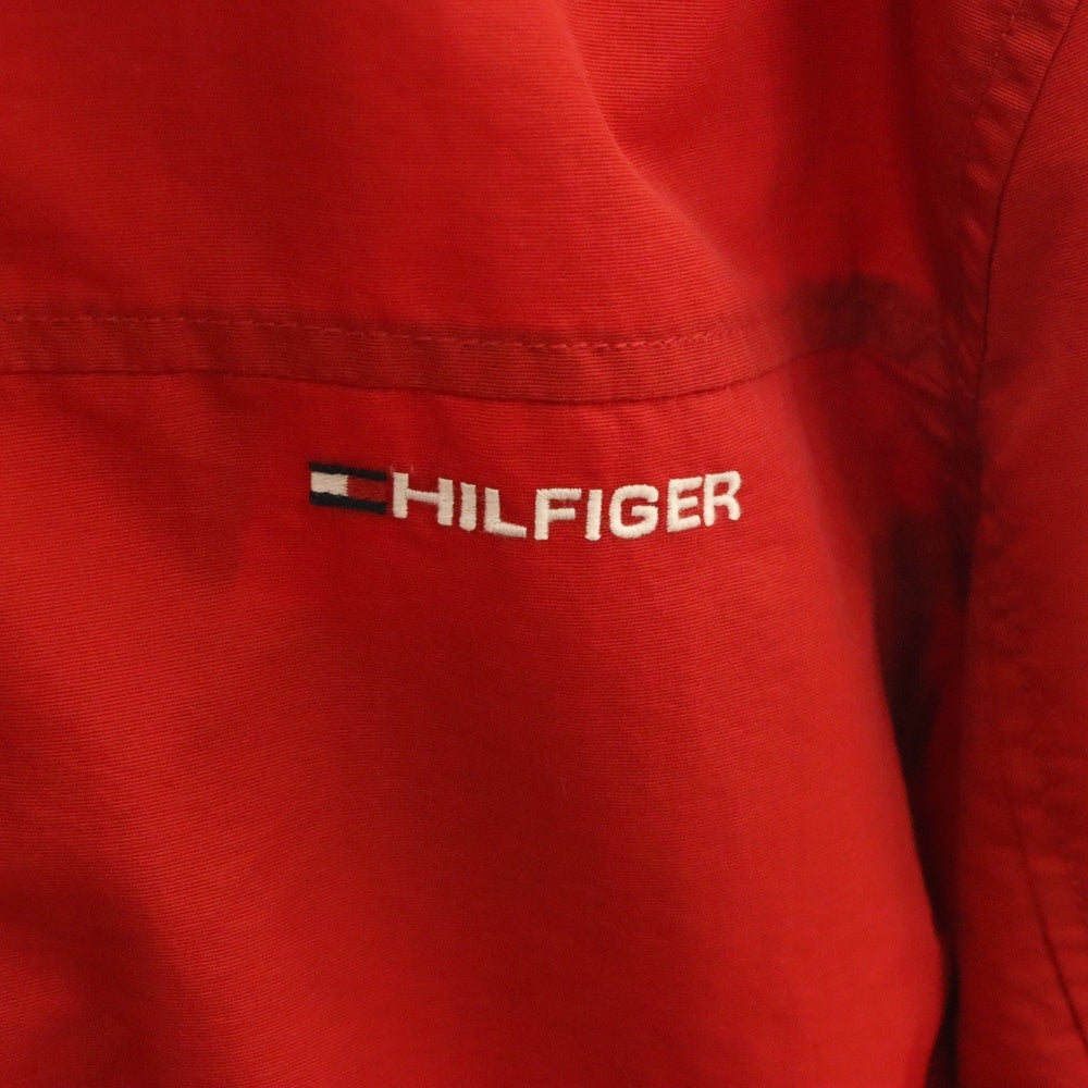 TOMMY HILFIGER(トミーヒルフィガー) ロゴ刺繍ナイロンジャケット レッド