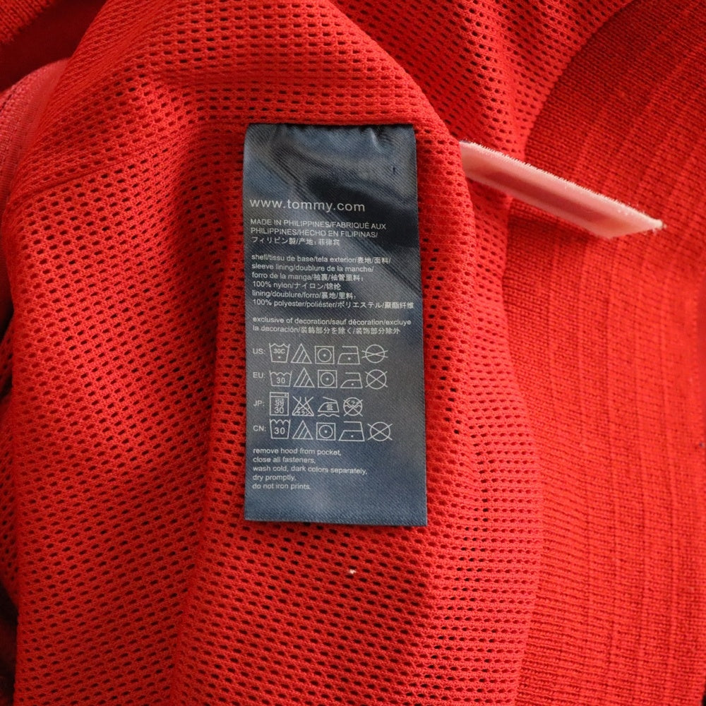 TOMMY HILFIGER(トミーヒルフィガー) ロゴ刺繍ナイロンジャケット レッド