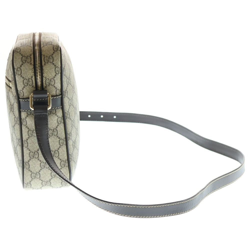 GUCCI(グッチ) GGスプリーム ショルダーバッグ ミニバッグ PVC×レザー ベージュ×ブラウン ゴールド金具 233268