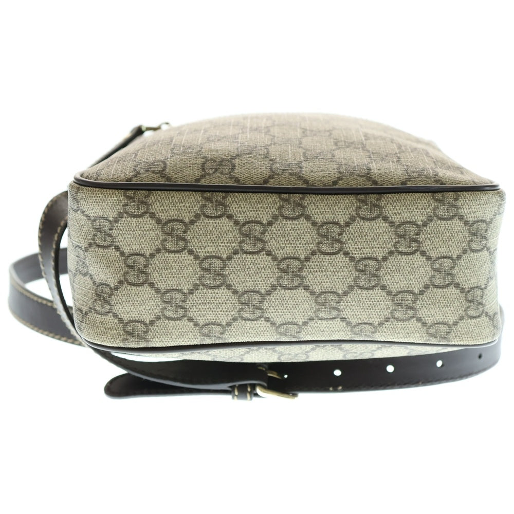 GUCCI(グッチ) GGスプリーム ショルダーバッグ ミニバッグ PVC×レザー ベージュ×ブラウン ゴールド金具 233268