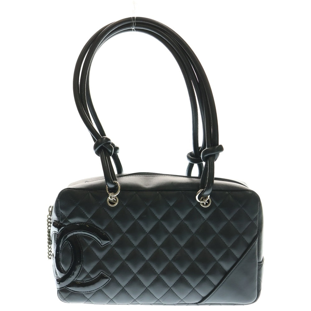 CHANEL(シャネル) カンボンライン ボーリングバッグ ハンドバッグ ブラック ラムスキン
