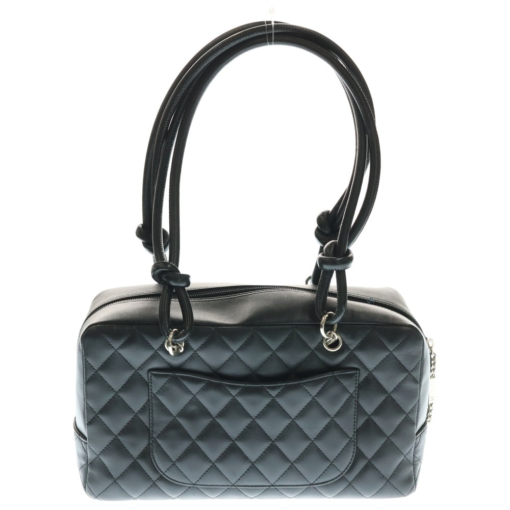 CHANEL(シャネル) カンボンライン ボーリングバッグ ハンドバッグ ブラック ラムスキン
