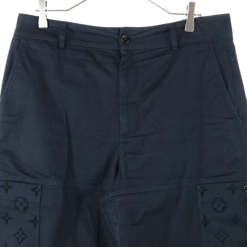 LOUIS VUITTON(ルイヴィトン) 24SS モノグラム フロッキープリント マルチポケット カーゴパンツ ブラック M241MQ FUG HQP45W