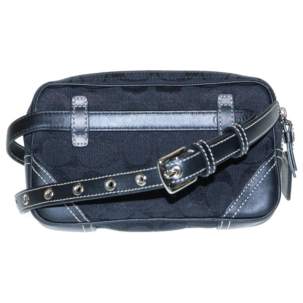 COACH(コーチ) ミニショルダーバッグ ボディバッグ ブラック レザー×キャンバス