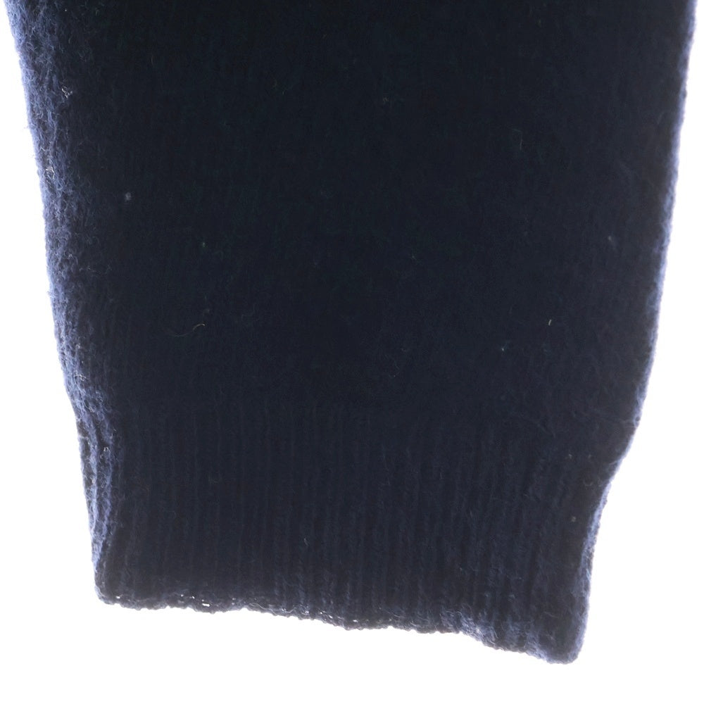 MONCLER(モンクレール) 17AW ワッペンロゴ ニット切り替え ジップアップ クルーネック ダウンジャケット ネイビー C20939480030 98145