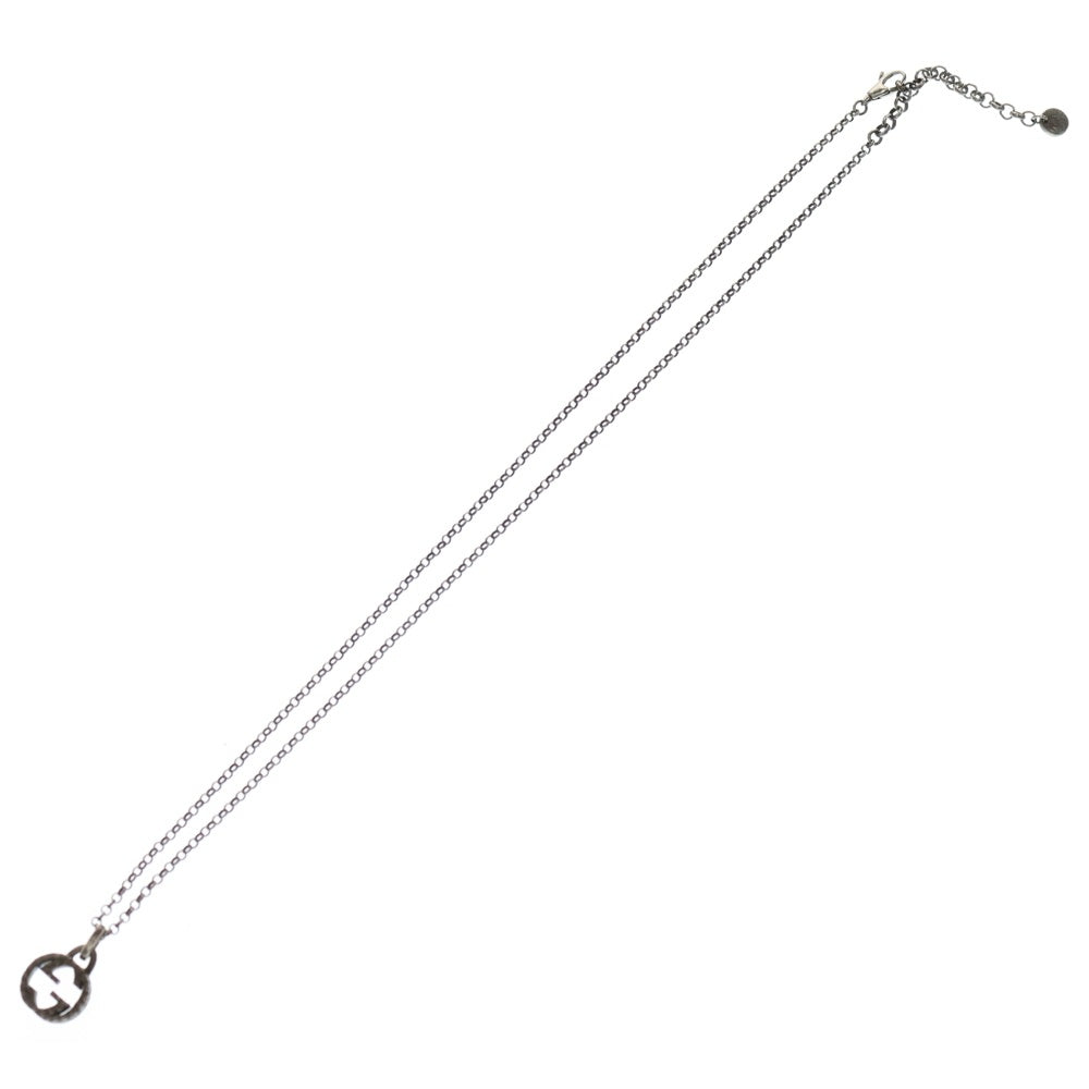 GUCCI(グッチ) インターロッキングG ロゴ チェーン ネックレス シルバー 455535