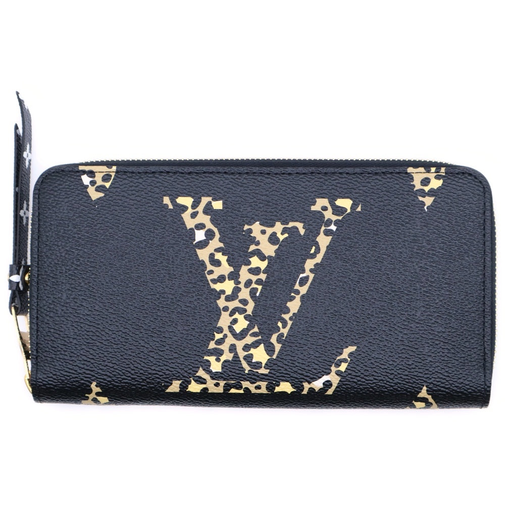 LOUIS VUITTON(ルイヴィトン) モノグラムジャングル ジッピーウォレット ロングウォレット 長財布 カードケース ブラック×ブラウン M44744 ゴールド金具