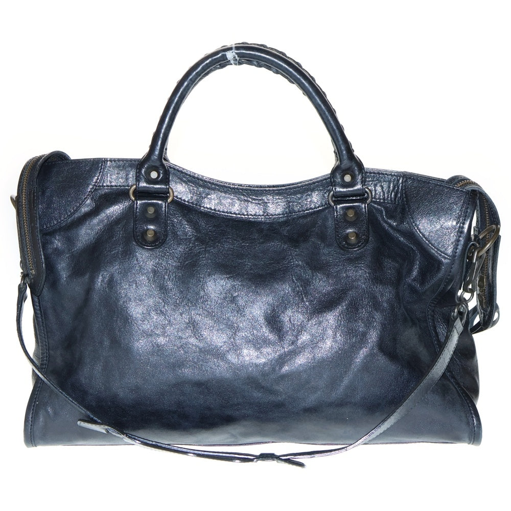 BALENCIAGA(バレンシアガ) ザ・シティ 2WAYハンドバッグ ショルダーバッグ ブラック レザー ゴールド金具 115748