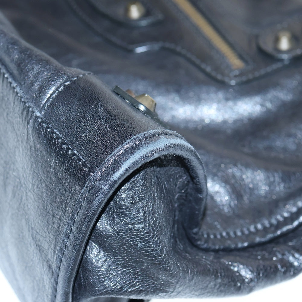 BALENCIAGA(バレンシアガ) ザ・シティ 2WAYハンドバッグ ショルダーバッグ ブラック レザー ゴールド金具 115748