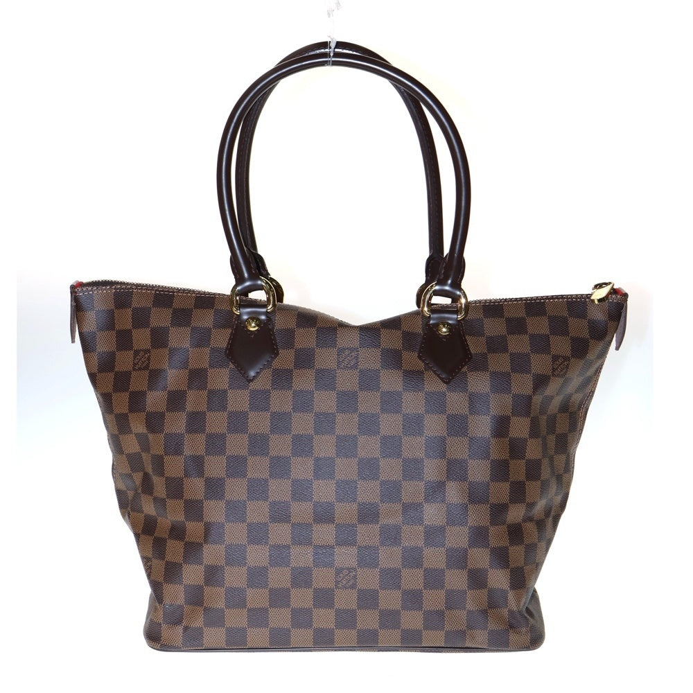 LOUIS VUITTON(ルイヴィトン) ダミエ サレヤPM トートバッグ ハンドバッグ ブラウン ゴールド金具 レザー×PVC N51183