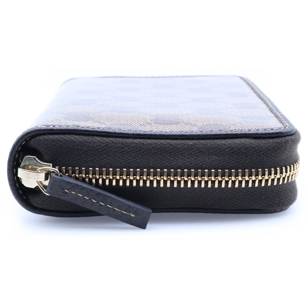 GUCCI(グッチ) GGキャンパス コンパクトウォレット ロングウォレット 長財布 ベージュ×カーキ レザー×キャンバス ゴールド金具 420113