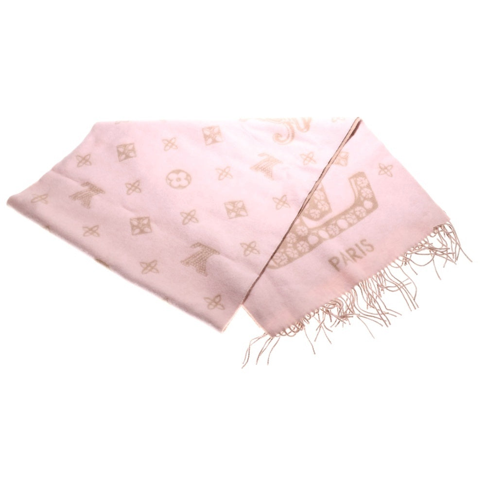 LOUIS VUITTON(ルイヴィトン) エシャルプ・レイキャビク プレシャス ドラゴン フリンジ マフラー ストール ピンク M79543