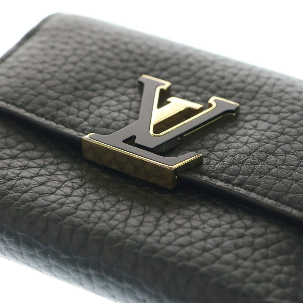 LOUIS VUITTON(ルイヴィトン) ポルトフォイユ・カプシーヌX コンパクトウォレット 三つ折り財布 ブラック レザー M68587 ゴールド金具