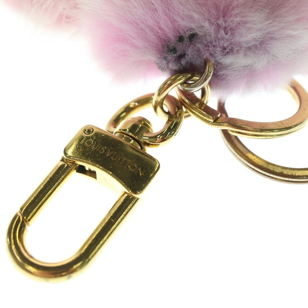 LOUIS VUITTON(ルイヴィトン) ヴィヴィエンヌ ヴィゾン ファーチャーム バッグチャーム キーホルダー キーリング ピンク M01447 ゴールド金具