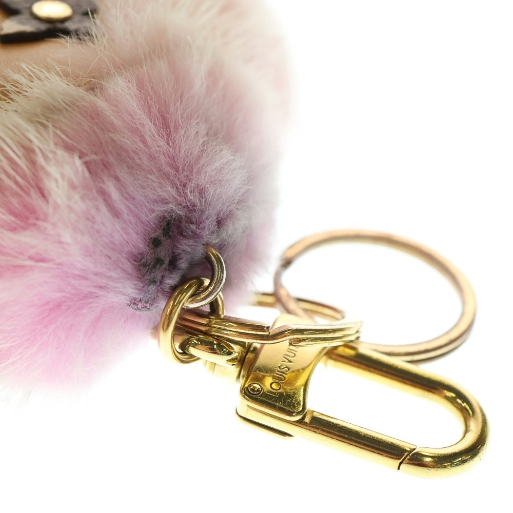 LOUIS VUITTON(ルイヴィトン) ヴィヴィエンヌ ヴィゾン ファーチャーム バッグチャーム キーホルダー キーリング ピンク M01447 ゴールド金具