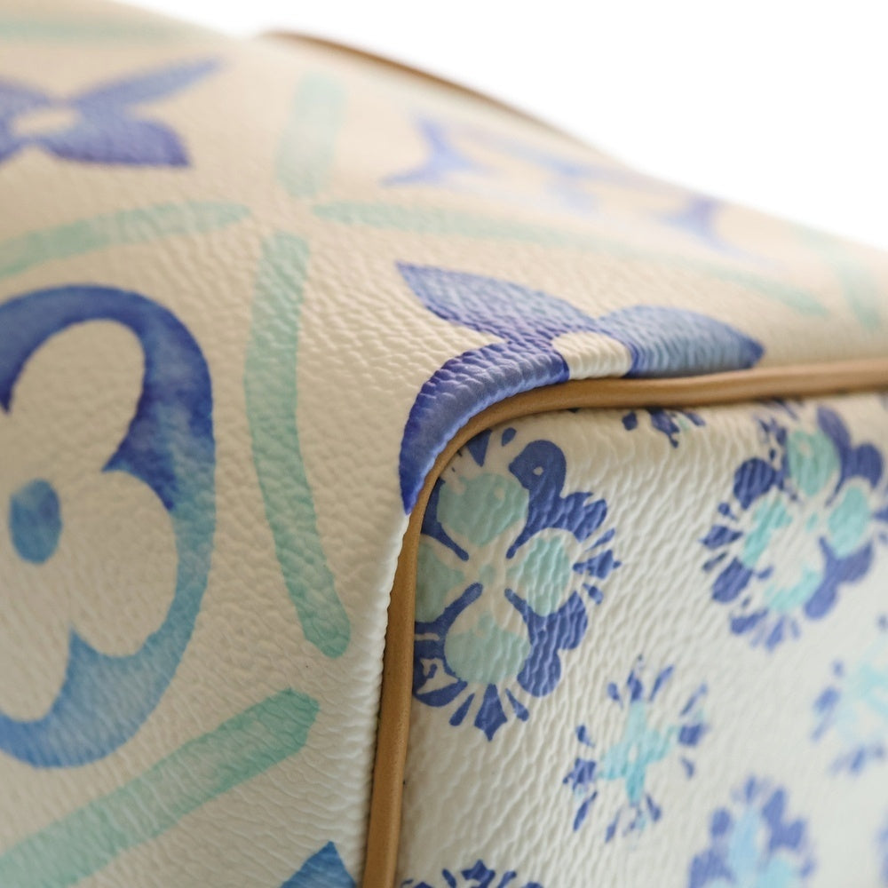 LOUIS VUITTON(ルイヴィトン) スピーディ バンドリエール25 モノグラム タイル PVC レザー 2WAY ハンド ショルダーバッグ ゴールド金具 ホワイト/ライトブルー M11264