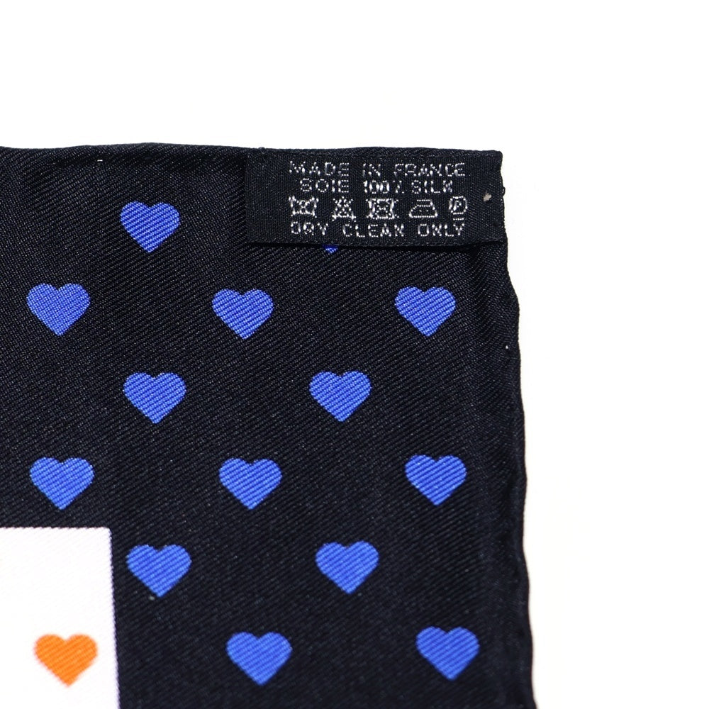 HERMES(エルメス) カレ45 シルクスカーフ ブリッド・ドゥ・ガラ・ ラブ ブラック×ホワイト×オレンジ×ブルー