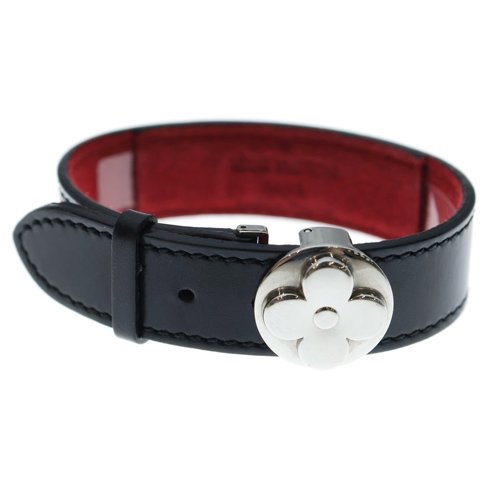 LOUIS VUITTON(ルイヴィトン) ブラスレ ヴー グッドラック ブレスレット バンド ブラック×レッド レザー M64447 シルバー金具