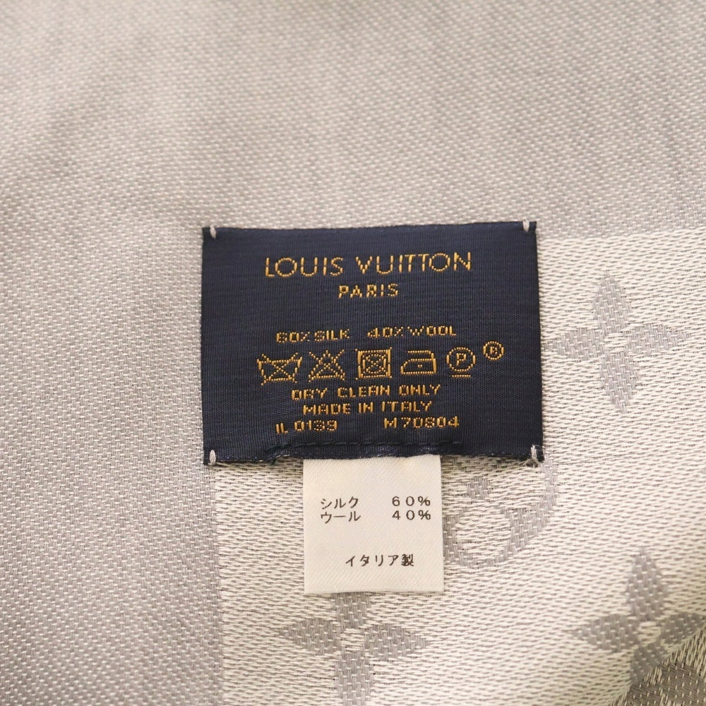 LOUIS VUITTON(ルイヴィトン) モノグラム ショール・モノグラム デニム グリペルル ストール ブランケット グレー M70804