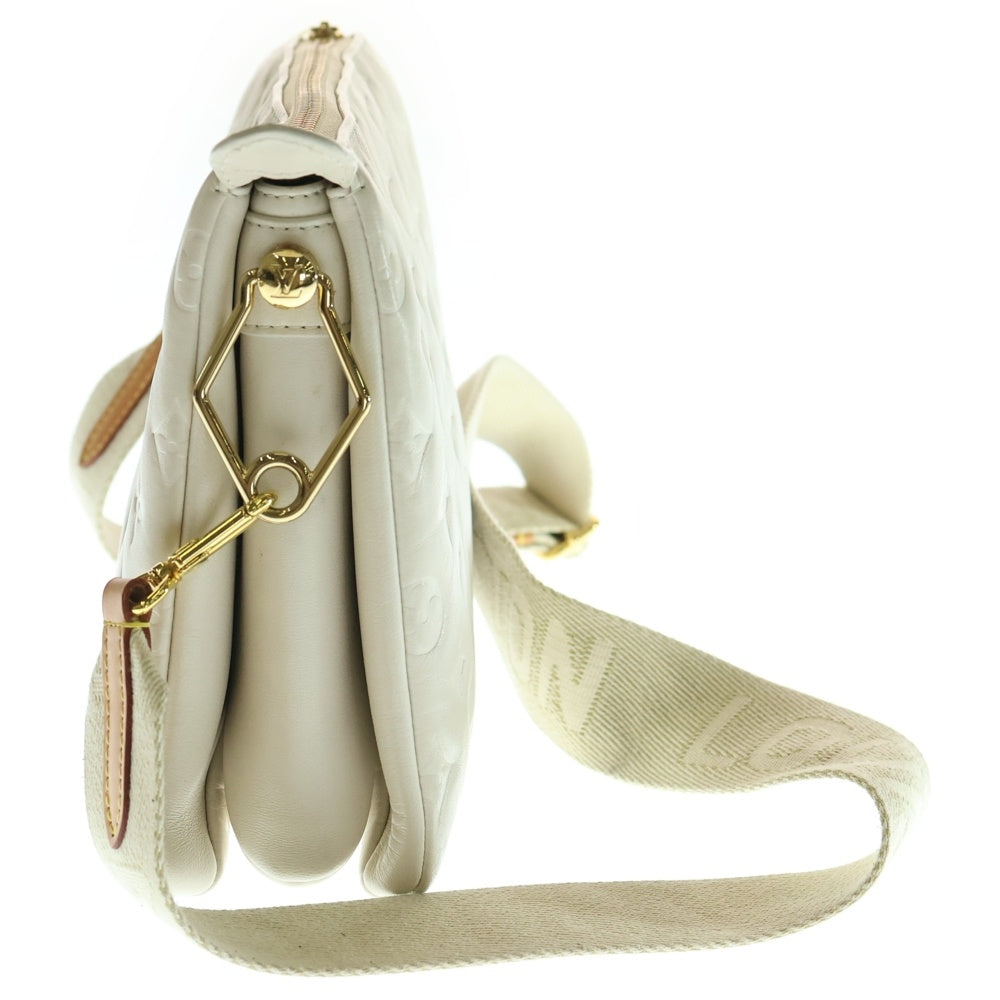 LOUIS VUITTON(ルイヴィトン) モノグラムエンボス クッサンPM ショルダーバッグ サコッシュ ホワイト レザー M57793 ゴールド金具