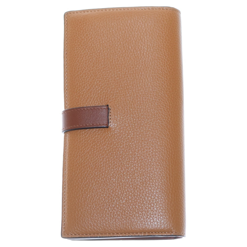 LOEWE(ロエベ) バーティカルウォレット ロングウォレット 長財布 二つ折り財布 カードケース キャメル×ブラウン レザー シルバー金具