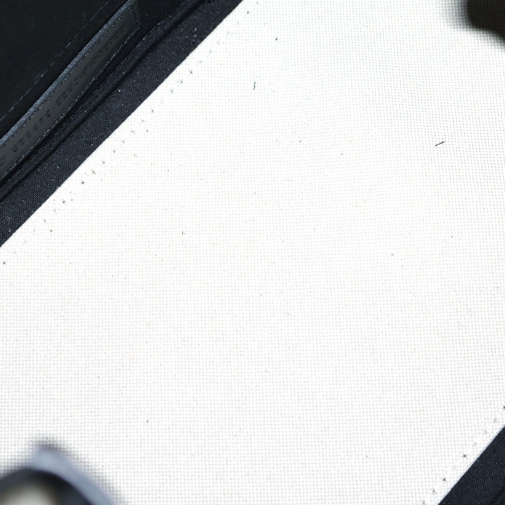 BALENCIAGA(バレンシアガ) ネイビーカバスS ハンドバッグ ブラック×アイボリー キャンバス×レザー 339933