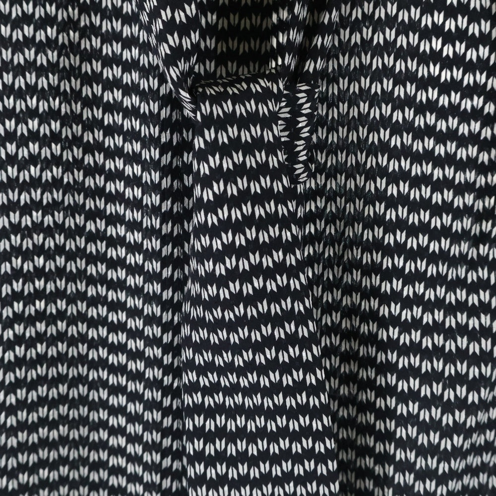 SAINT LAURENT PARIS(サンローランパリ) タイ付き 総柄プリント シルク 長袖シャツ ブラウス ブラック 708400