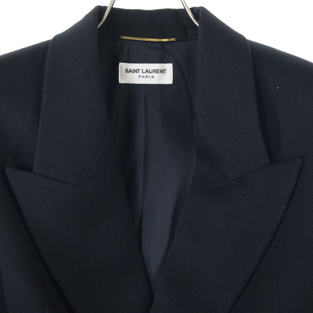SAINT LAURENT PARIS(サンローランパリ) ウール ダブルブレスト ピークドラペル テーラードジャケット ブラック 726869