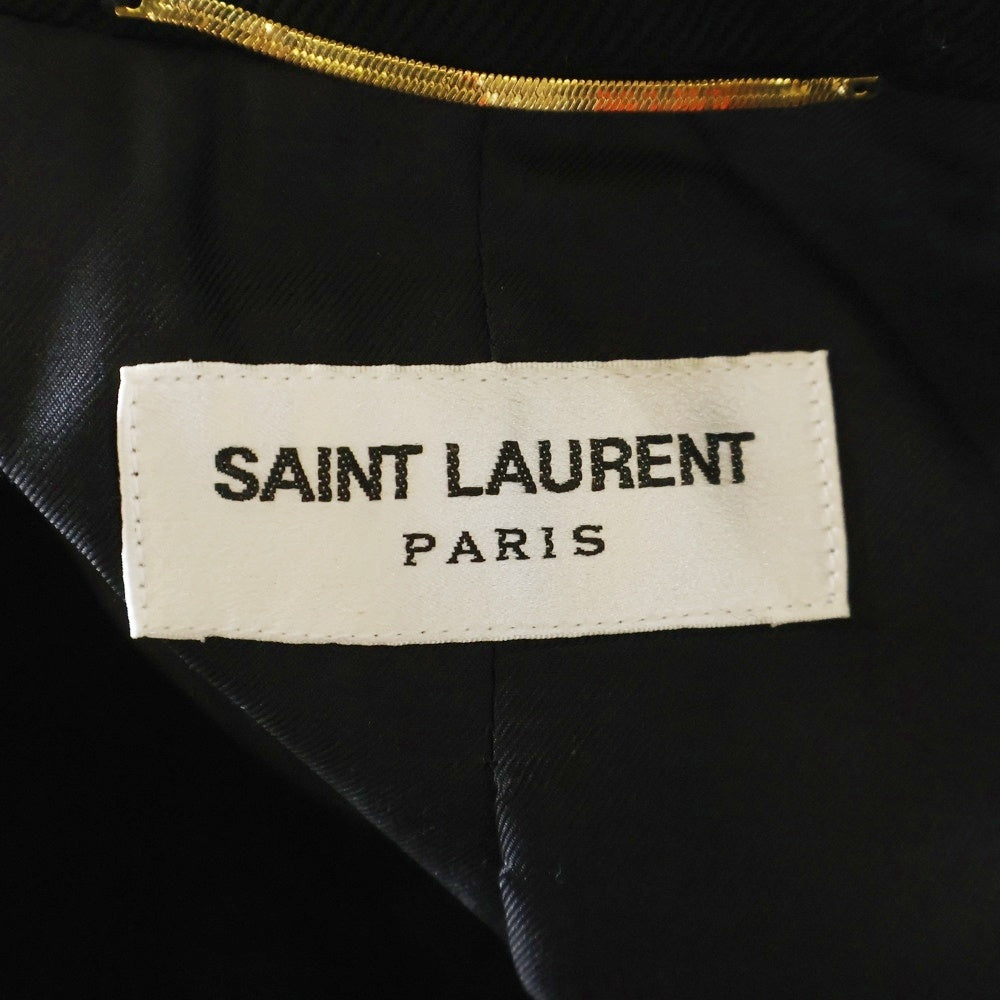 SAINT LAURENT PARIS(サンローランパリ) ウール ダブルブレスト ピークドラペル テーラードジャケット ブラック 726869