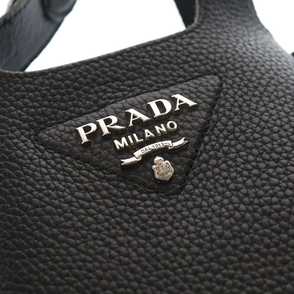 PRADA(プラダ) ヴィッテロダイノ ハンドバッグ ミニバッグ ブラック レザー 1BA349 シルバー金具