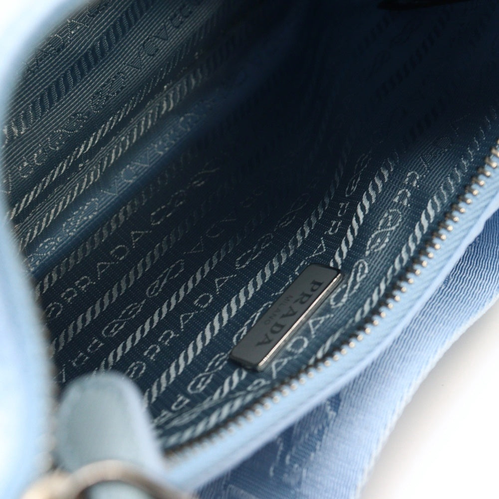PRADA(プラダ) Re-Edition 2005 Re-Nylon ミニバッグ ショルダーバッグ チェーンバッグ ライトブルー ナイロン×レザー 1BH204 シルバー金具