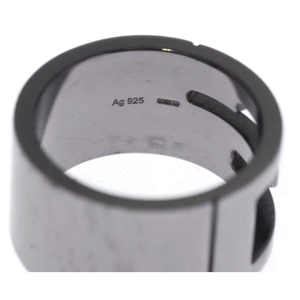 GUCCI(グッチ) Gロゴ リング 指輪 ダークシルバー ガンメタ Ag925