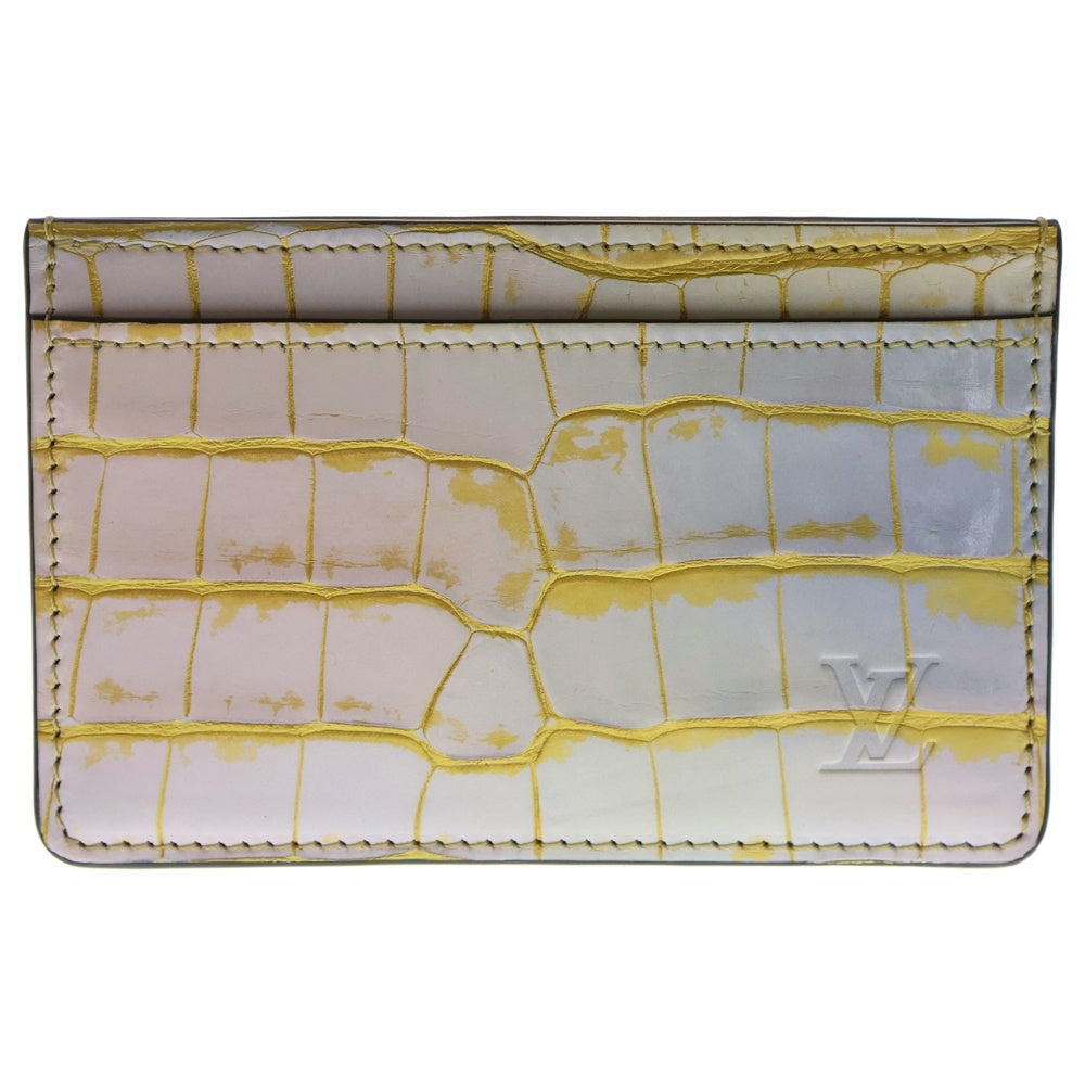 LOUIS VUITTON(ルイヴィトン) ポルトカルト・サーンプル クロコダイル カードケース 名刺入れ ホワイト×ゴールド