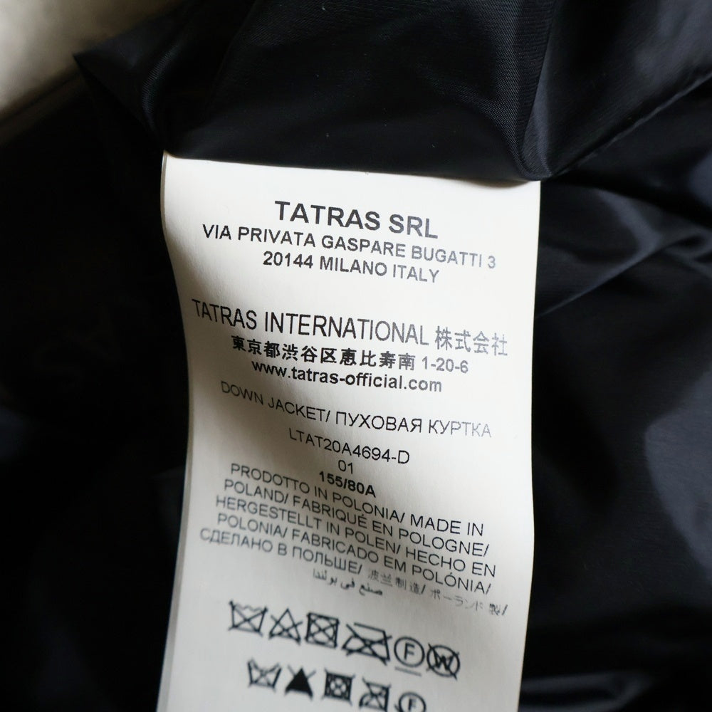 TATRAS(タトラス) POLITEAMA ポリテアマ フーデッド ジップアップ ダウン ロング ジャケット コート ブラック レディース LTAT20A4694-D