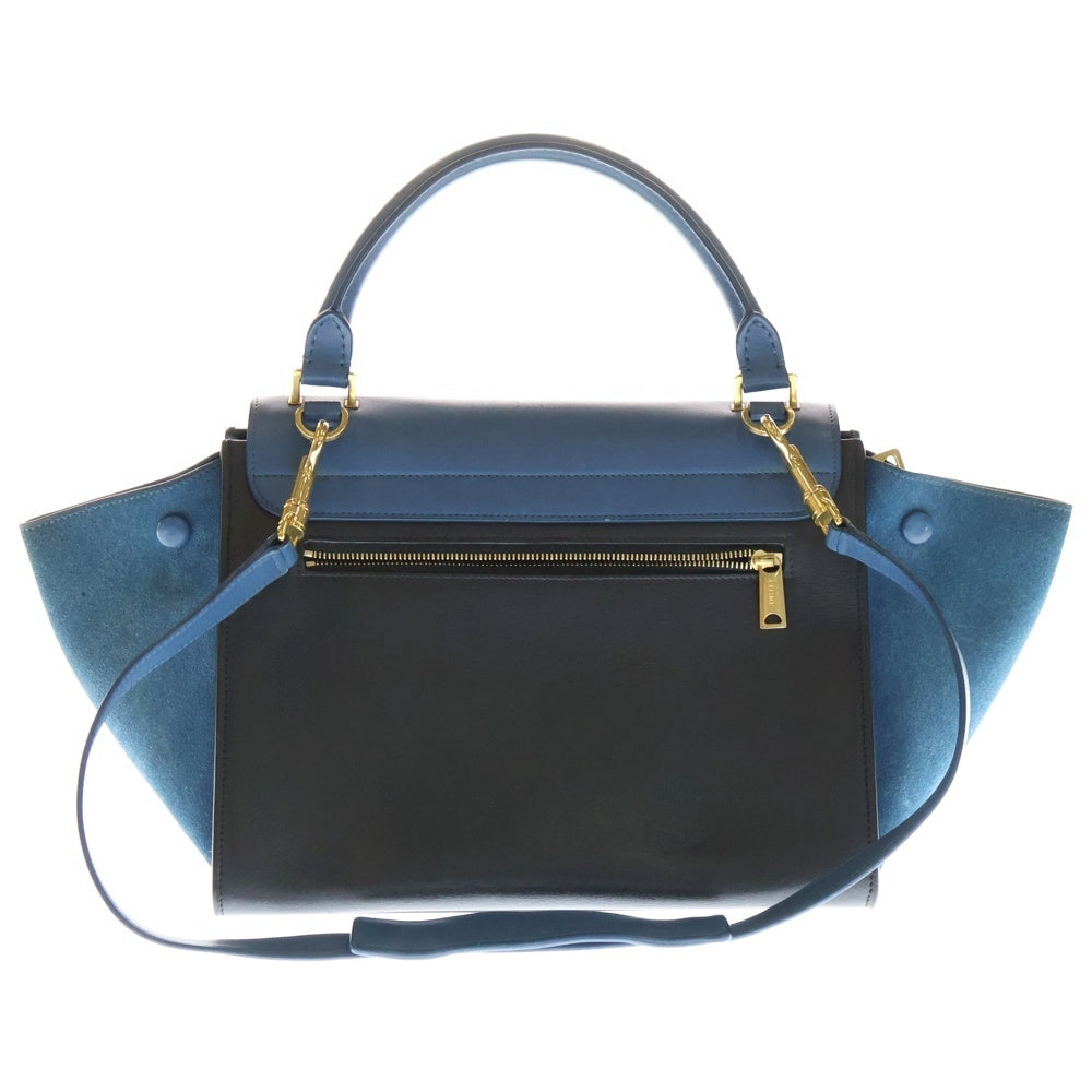 CELINE(セリーヌ) トラペーズ ロゴ刻印レザーショルダーバッグ バイ