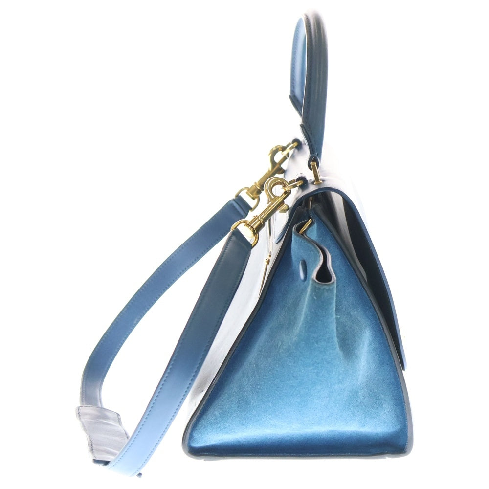 CELINE(セリーヌ) トラペーズ ロゴ刻印レザーショルダーバッグ バイ