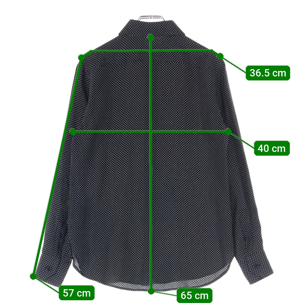 SAINT LAURENT PARIS(サンローランパリ) 20SS ドット総柄プリント シルク 長袖シャツ ブラック レディース 395733