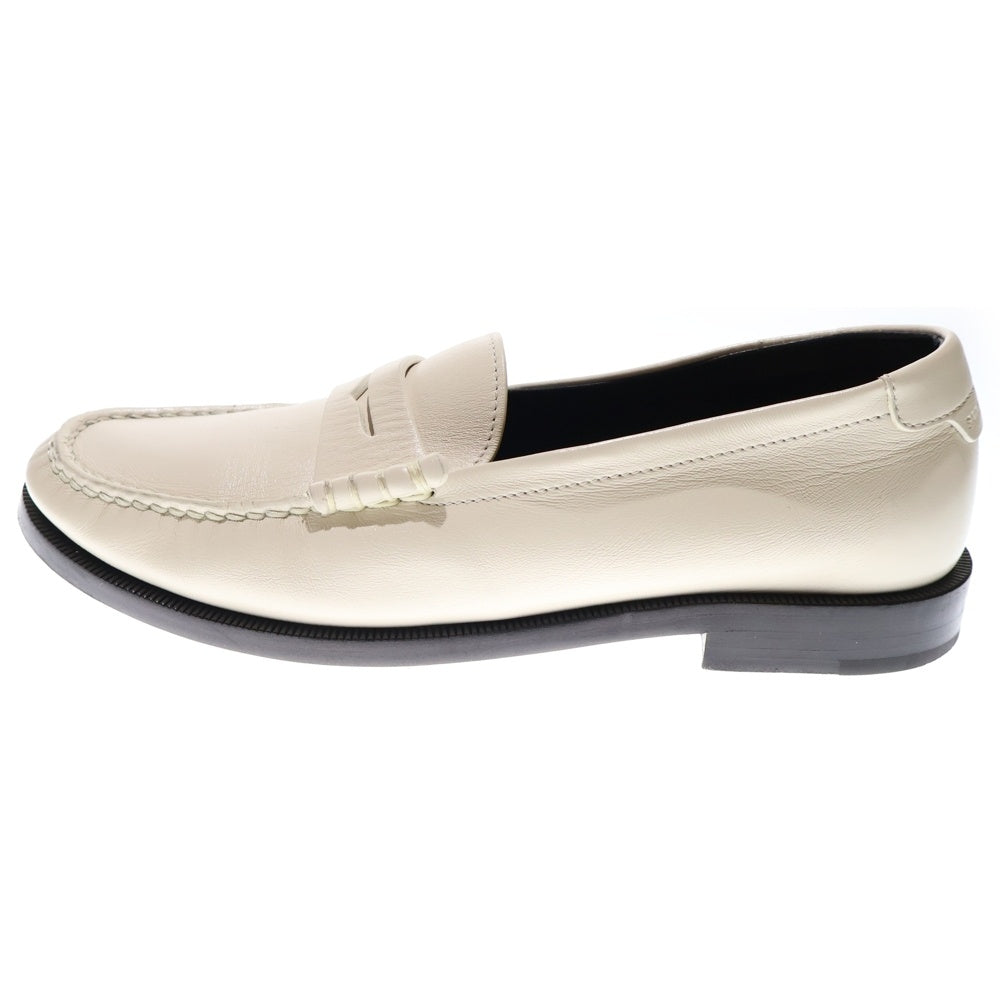 SAINT LAURENT PARIS(サンローランパリ) カサンドラロゴプレート レザー ローカットシューズ ペニーローファー アイボリー 633809 レディース