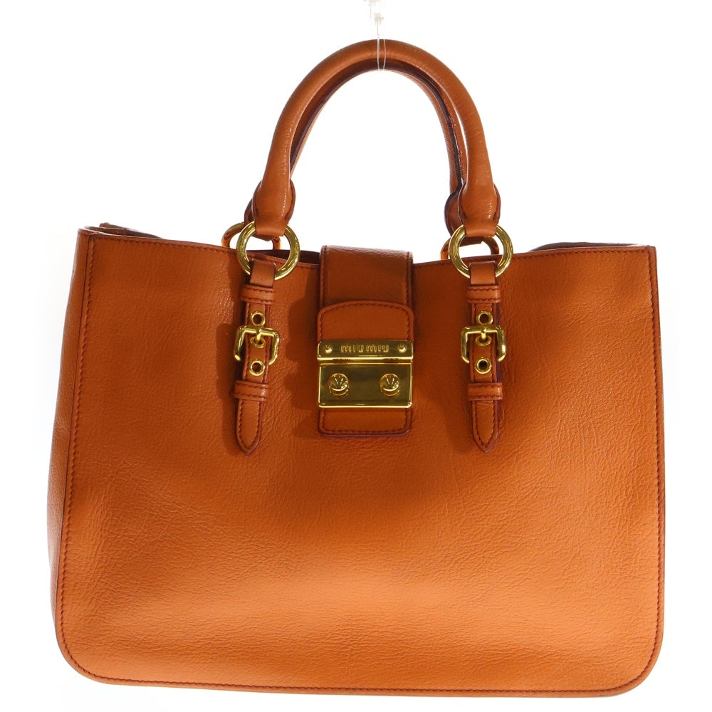 miumiu(ミュウミュウ) マドラス 2wayハンドバッグ ショルダーバッグ オレンジ レザー RN0797 レディース